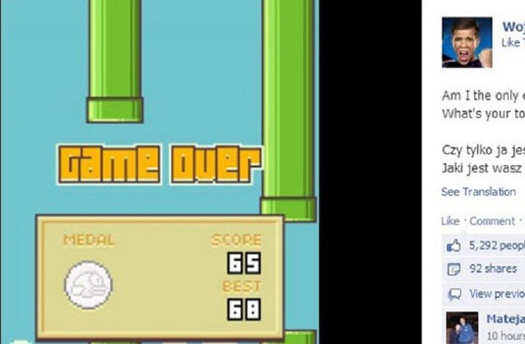 Flappy Bird đã bị gỡ xuống khỏi các gian hàng ứng dụng nhưng những câu chuyện về nó vẫn còn tiếp diễn. Mới đây, nhiều fan của Arsenal đã đổ lỗi cho trò chơi gây nghiện này đã gây nên thất bại thảm hại của đội nhà trước Liverpool. Bằng chứng họ đưa ra là tấm ảnh khoe điểm tự sướng tăng vọt đăng tải trên facebook của anh chàng thủ thành Wojciech Szczesny.