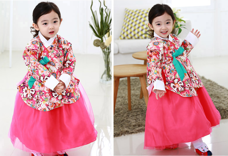 Một em  bé mặc quốc phục của Hàn Quốc - Hanbok. Ảnh: Pinterest.