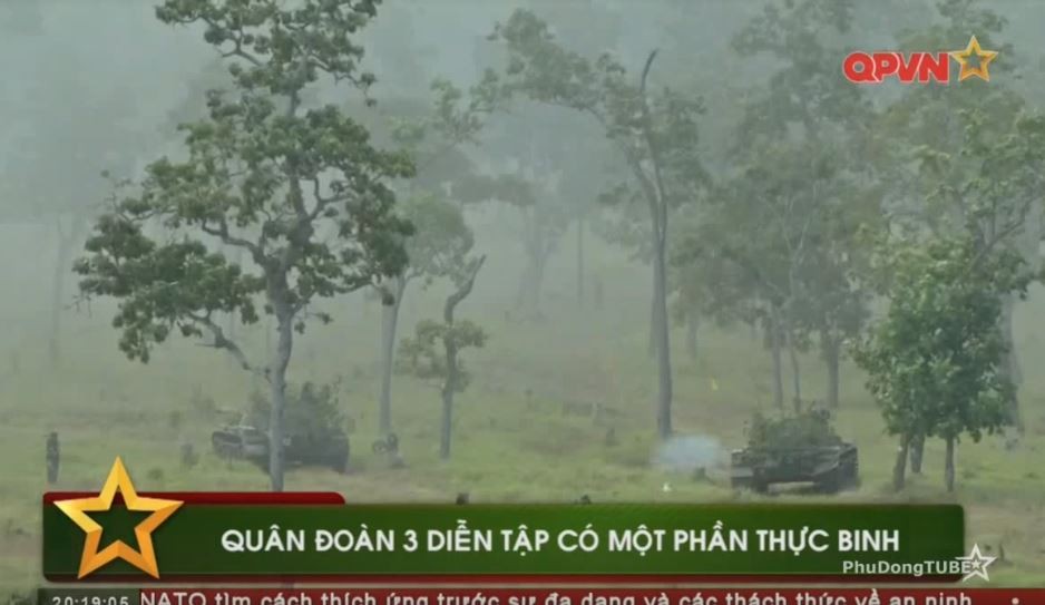 Cuộc diễn tập có một phần thực binh diễn ra vào hôm 5/12 của Quân đoàn 3 có sự tham gia của các xe tăng T-54/55. Nguồn ảnh: QPVN.