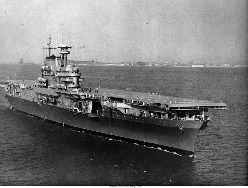 Là chiếc tàu chiến thứ 7 trong lịch sử Hải quân Mỹ mang tên Hornet,  tàu sân bay USS Hornet (CV-8) là một trong số 12 hàng không mẫu hạm xấu số của Mỹ vĩnh viễn nằm lại dưới đáy Thái Bình Dương trong chiến tranh thế giới thứ hai. Nguồn ảnh: Flickr.