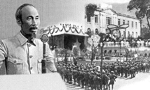 Ngày 2/9/1945, Chủ tịch Hồ Chí Minh đã đọc bản  Tuyên ngôn độc lập tại Quảng trường Ba Đình, Hà Nội, khai sinh ra nước Việt Nam Dân Chủ chủ Cộng hoà, tiền thân của Cộng hoà Xã hội Chủ nghĩa Việt Nam ngày nay. Nguồn ảnh: TL.