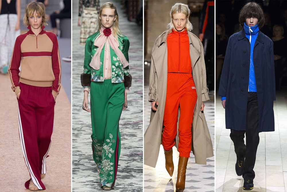 Rầm rộ trở lại sàn catwalk trong các bộ sưu tập của Chloe, Gucci, Vetements, Burberry and Loewe,  tracksuit là sự pha trộn giữa đồ thể thao và đồ dạo phố.