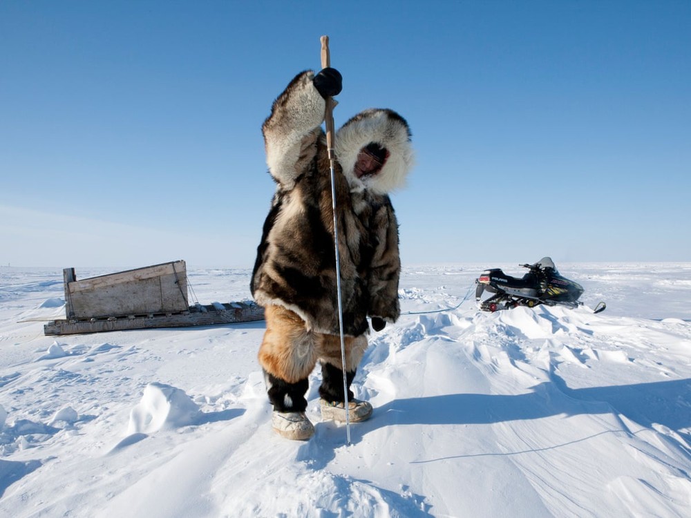 Eskimo, hay còn có tên gọi Inupiat hay Yupik, là dân tộc bản địa sống trên  vùng băng giá như Đông Siberia (Nga), qua Alaska (Mỹ), Canada, và Greenland. Hiện nay, trên thế giới có khoảng 2-3 triệu người Eskimo, phân thành các nhóm. Ở Canada và Greenland, tộc người được gọi là Inuit. Ảnh: The Guardian.