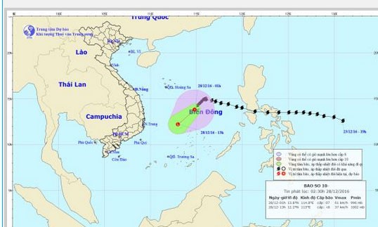 Bão Nock – ten đã suy yếu trên Biển Đông