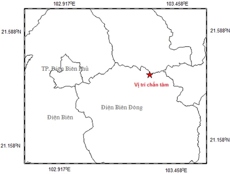 Cụ thể, tâm trận động đất nằm tại vị trí có tọa độ 21.404 vĩ độ Bắc; 103.289 độ kinh Đông, độ sâu chấn tiêu khoảng 12 km. Hiện  Trung tâm báo tin động đất và cảnh báo sóng thần - vẫn đang tiếp tục theo dõi trận động đất này.