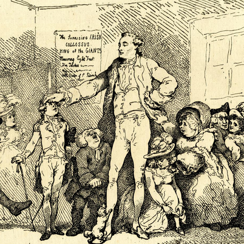 Chủ nhân của biệt danh “ Người khổng lồ Ireland” chính là Charles Byrne sinh năm 1761 tại Quận Londonderry, Bắc Ireland. Ông bị mắc bệnh khổng lồ, cơ thể to lớn hơn người với chiều cao 2,54m.