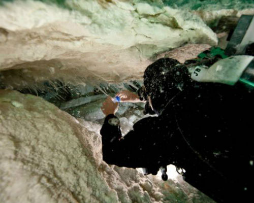 " Hang động cười" nằm sâu dưới đáy biển vùng đồng bằng Nullarbor, Tây Úc. Sỡ dĩ có tên gọi như vậy là bởi vì hang động này có hình miệng cười.