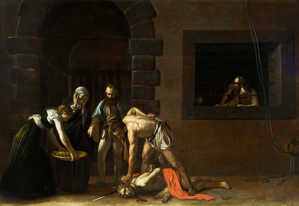 1. Caravaggio và bức tranh "The Beheading of Saint John The Baptist": Đây là một trong những  bí ẩn vĩ đại nhất của giới hội hoạ, Bức tranh "The Beheading of Saint John The Baptist" của Michelangelo Merisi xứ Caravaggio, được vẽ vào năm 1608, là một kiệt tác của trường phái Baroque. (Ảnh: Wikipedia)