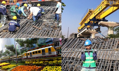 Sôi động công trường tuyến Metro Bến Thành-Suối Tiên ngày 29 Tết