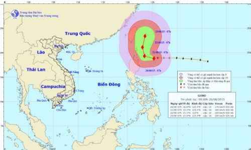 Siêu bão GONI ngày càng tiến sát vào biển Đông