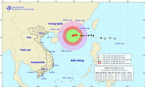 Tin mới: Bão số 6 Aere áp sát quần đảo Hoàng Sa