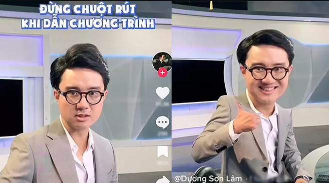 Mới đây, trên kênh TikTok, MC -  BTV VTV Sơn Lâm đã đăng tải video về nỗi sợ của một MC khi lên sóng trực tiếp. Theo đó anh chàng tiết lộ điều người dẫn chương trình sợ nhất không phải nói vấp, mất điện hay quên kịch bản mà là bị chuột rút. Ảnh: Chụp màn hình