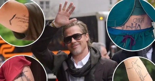  Nhiều hình xăm trên cơ thể Brad Pitt liên quan đến Angelina Jolie