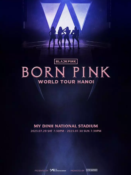 Trưa 26/6 (giờ Việt Nam), YG Entertainment khiến mạng xã hội Việt “chấn động" khi thông báo BlackPink sẽ tổ chức concert worldtour BORN PINK tại Mỹ Đình (Hà Nội) vào ngày 29-30/7 tới đây. Đại diện đơn vị tổ chức sự kiện ở Việt Nam cũng xác nhận thông tin mới liên quan đến  BlackPink là chính xác. Ảnh: Fanpage BLACKPINK