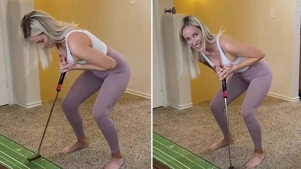 Mỹ nhân Paige Spiranac từng khiến fan hâm mộ vô cùng choáng khi chia sẻ pha “ chơi golf bằng ngực” trên tài khoản Instagram hơn 2 triệu người theo dõi của mình.