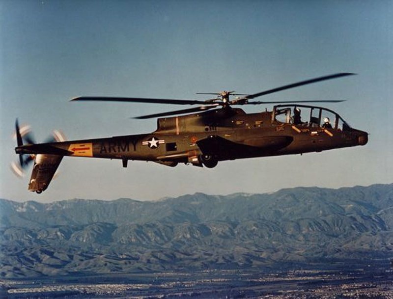 AH-56 Cheyenne là mẫu  trực thăng tấn công do Lockheed chế tạo cho quân đội Mỹ vào những năm 1960. Quân đội Mỹ đặt rất nhiều tham vọng vào dự án mà khi đi vào hoạt động sẽ là trực thăng mạnh nhất thế giới, tạo ra cuộc cách mạng trong chi viện hỏa lực đường không. Ảnh: Quân đội Mỹ.