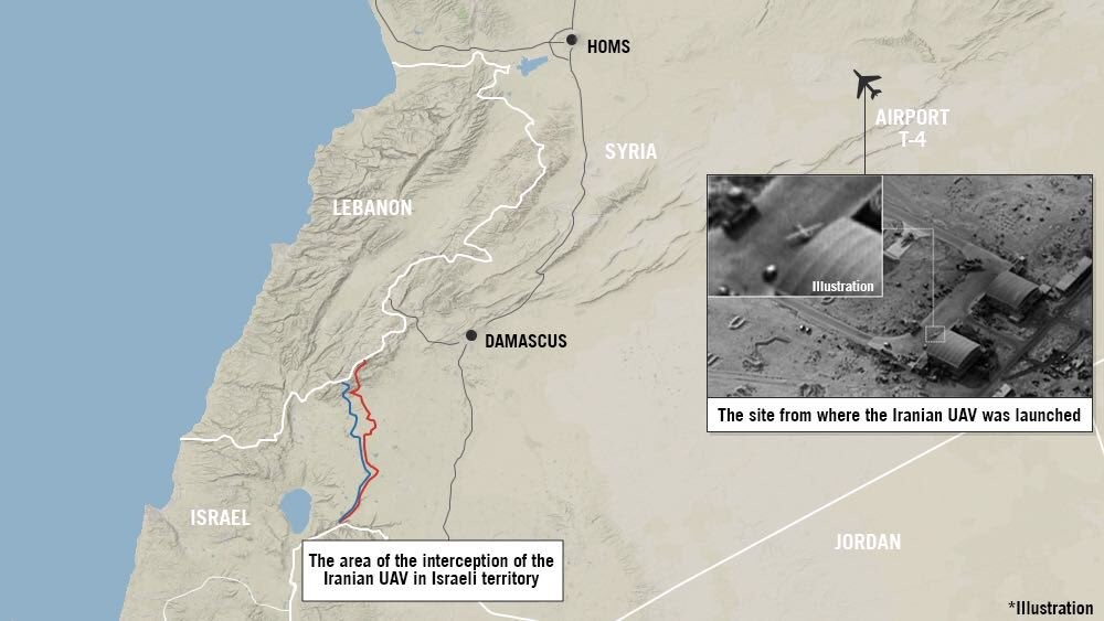 Mặc dù căn cứ không quân T-4 của Syria nằm ở phía đông tỉnh Homs chịu tổn thất khá nghiêm trọng về người sau đợt tấn công của tên lửa Israel, với 14 người thiệt mạng trong đó có 4 cố vấn quân sự Iran. Nhưng thiệt hại trên đã được giảm thiểu xuống mức thấp nhất khi mà  phòng không Syria đã bắn hạ được 5 trong số 8 tên lửa hành trình Israel đang lao đến T-4. Nguồn ảnh: Liveuamap.