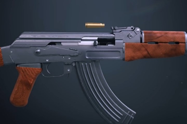 Đồ họa một khẩu súng tiểu liên AK-47 (phương Tây gọi là súng trường tấn công AK-47), do người Nga phát minh.