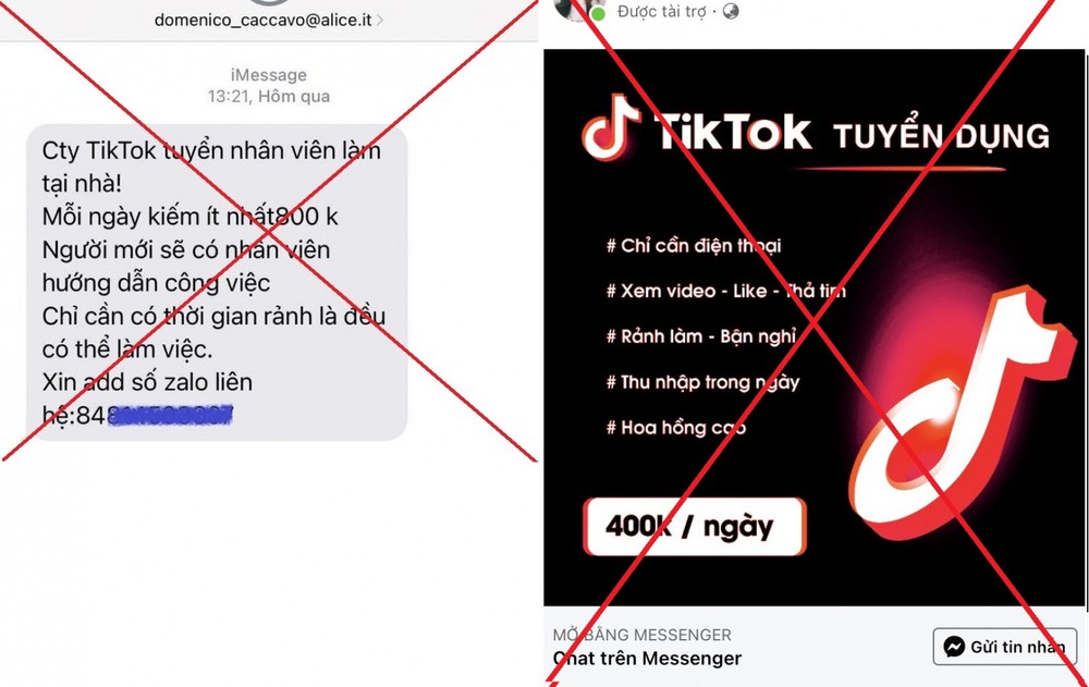 Cẩn thận sập bẫy lừa đảo tuyển dụng làm việc trên TikTok