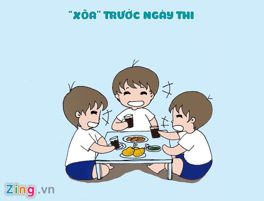 Tuấn Anh (học sinh lớp 12, trường THPT Lý Thường Kiệt, Hà Nam) chia sẻ trước kỳ  thi THPT Quốc gia, cậu thường tụ tập rủ bạn bè đi ăn uống, vui chơi để giảm căng thẳng. 9X cho rằng không nên quá đặt áp lực, vùi đầu vào ôn luyện trong những ngày nước rút.