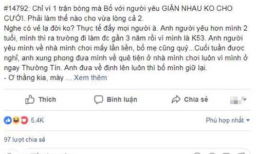 Chàng trai lỡ mồm lúc xem World cup khiến bố bạn gái cấm cưới