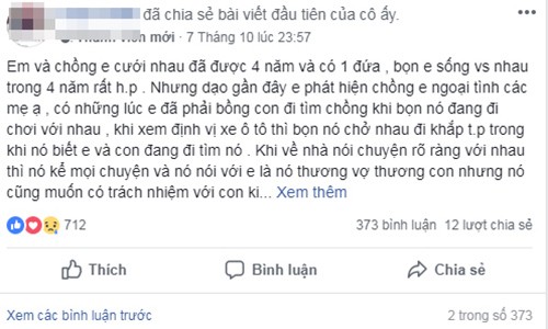 Vợ trải lòng nỗi đau khi bế con đi khắp thành phố tìm chồng ngoại tình