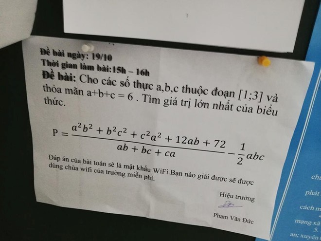 Mới đây, câu chuyện học sinh trường THPT Nguyễn Công Trứ (An Giang) giải toán mỗi ngày để lấy  mật khẩu Wi-Fi được chia sẻ và gây chú ý trên diễn đàn. Dân mạng tỏ ra rất thích thú trước cách làm sáng tạo của thầy trò trường ở An Giang. Ảnh: Sơn Tuấn.