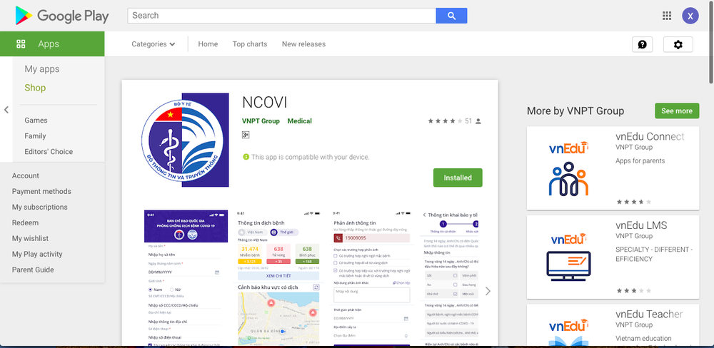Các ứng dụng, website theo dõi sức khoẻ chính thức của Việt Nam