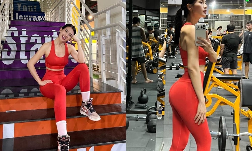 Siêu mẫu Anh Thư check-in phòng tập gym, khoe cận body