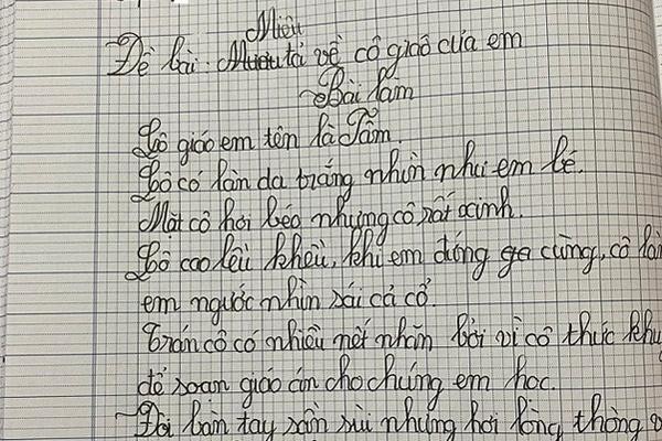 Văn tả cô giáo như bóc phốt, phụ huynh ngượng đỏ mặt