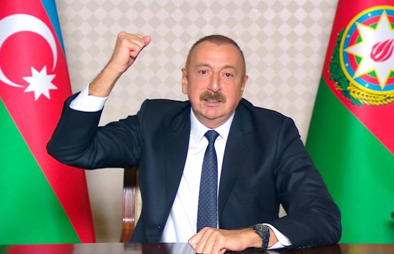 Vào ngày 20/10/2020, người đứng đầu nhà nước Azerbaijan - ông Ilham Aliyev đã có bài phát biểu trước người dân nhằm thông báo về quá trình diễn ra "hoạt động phản công" ở Nagorno-Karabakh.