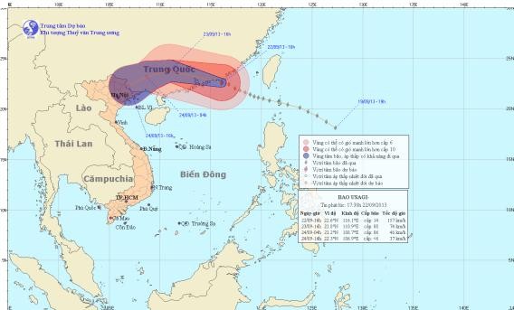 Siêu bão cấp 17 hướng về biên giới Việt - Trung