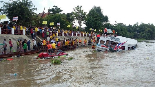 RT đưa tin, vụ  chìm thuyền ở Thái Lan xảy ra trên sông Chao Phraya vào khoảng 16h ngày 18/9.