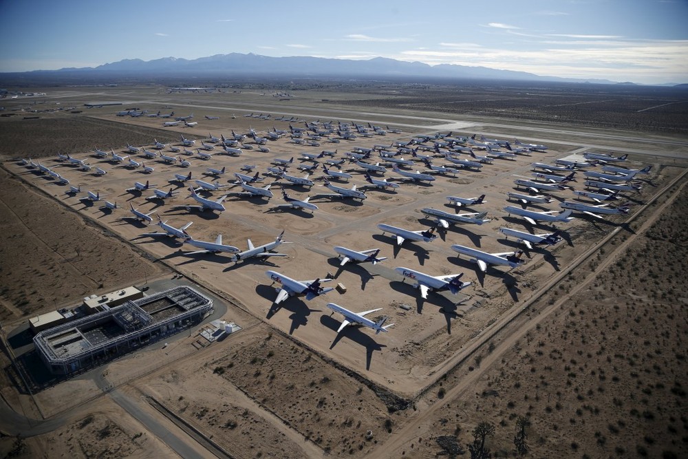 “ Nghĩa địa máy bay” Southern California Logistics nằm ở Victorville, bang California, cách thành phố Los Angeles khoảng 128 km về phía đông bắc. Ảnh: BI.