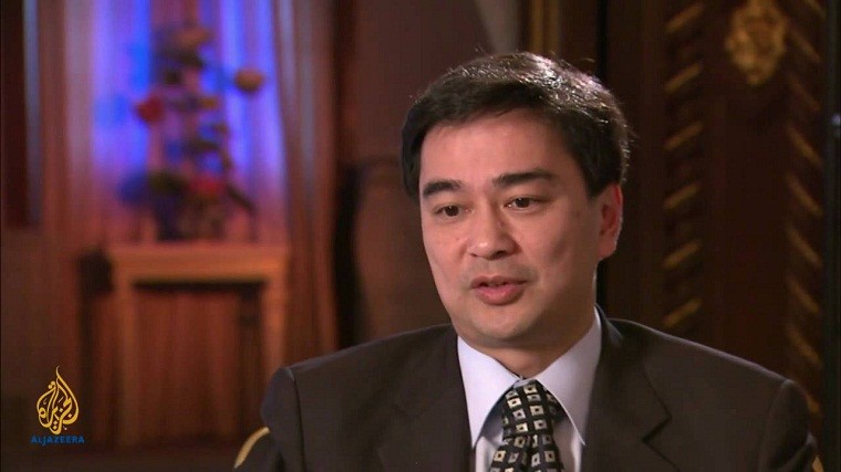 Ngày 24/3, ông Abhisit Vejjajiva đã tuyên bố từ chức Chủ tịch Đảng Dân chủ sau kết quả thất vọng của đảng này trong cuộc bầu cử ở Thái Lan hôm 24/3. Ảnh: AJ.