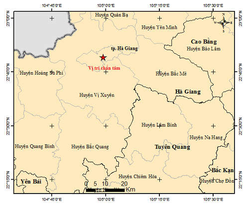 Sáng nay vừa xảy ra động đất 3 độ Richter ở Hà Giang