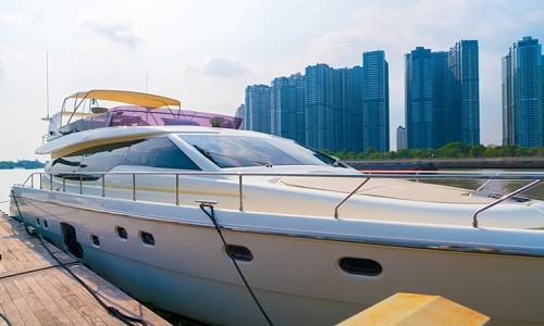 Du thuyền hạng sang Ferretti Yachts 630 có giá lên đến 100 tỷ đồng được  Lý Nhã Kỳ đem về Việt Nam vào cuối năm 2016. Đây là thương hiệu cao cấp mà chỉ những ngôi sao và doanh nhân giàu có, nổi tiếng trên thế giới mới đủ điều kiện kinh tế để sở hữu.