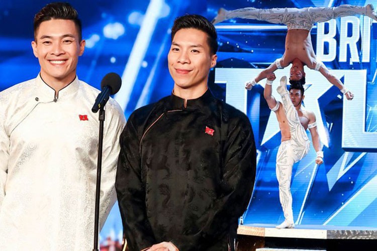  Quốc Cơ - Quốc Nghiệp vừa vượt qua vòng 1 chương trình Britain's Got Talent. Hiện, loạt báo Anh khen ngợi màn trình diễn đầy ấn tượng của anh em hoàng tử xiếc. Ảnh: Tuoitre