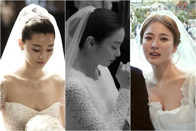 Jeon Ji Hyun lên xe hoa vào năm 2012 còn Kim Tae Hee và  Song Hye Kyo kết hôn vào năm 2017. Trước khi lấy chồng, cả ba đều là nữ thần. Ảnh: topstarnews