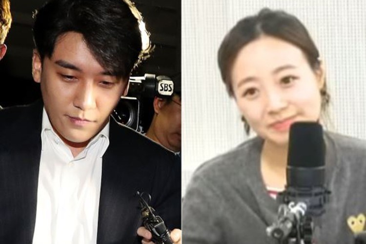 Nữ phóng viên Kang Kyung Yoon chính là người đầu tiên đưa tin về tin nhắn tố Seungri môi giới mại dâm. Ảnh: SBS