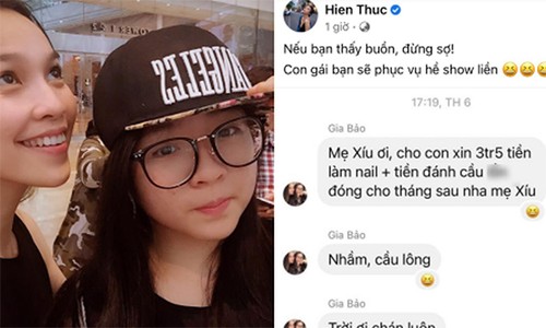 Mới đây, nữ  ca sĩ Hiền Thục đăng tải đoạn tin nhắn con gái viết sai chính tả thành một từ nhạy cảm. Chia sẻ của nữ ca sĩ gây tranh cãi. Một số cho rằng Hiền Thục chỉ muốn trêu con gái nhưng nhiều khán giả nhận xét nữ ca sĩ là người của công chúng nên thận trọng trong mọi hành động.