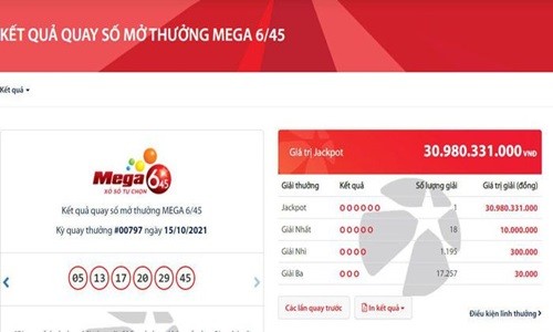 Độc đắc Vietlott 31 tỷ đồng 'nổ' vào ngày bình thường mới