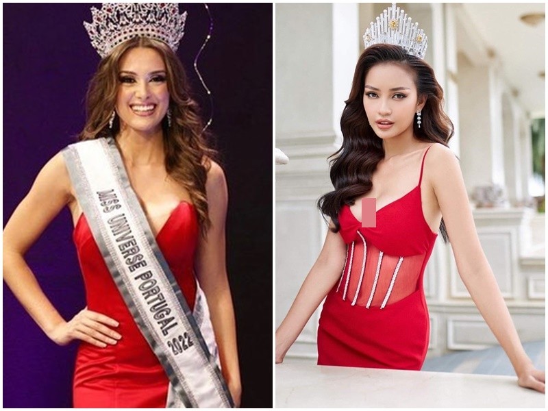 Một  đối thủ của Ngọc Châu tại cuộc thi Miss Universe 2022 - Hoa hậu Hoàn vũ Thế giới 2022 vừa lộ diện. Theo chuyên trang sắc đẹp Global Beauties, Telma Madeira (trái) sẽ là đại diện Bồ Đào Nha. Ảnh: Global Beauties