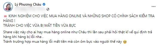   Việc  mua sắm online là nhu cầu, thậm chí là sở thích của nhiều người, đặc biệt là dịp gần Tết bởi không cần quá tốn công sức đi đến tận nơi bán mà có thể ở nhà, nghe tư vấn là có thể "may mắn" sở hữu một món đồ ưng ý. Tuy nhiên, sở dĩ may mắn phải để trong ngoặc kép là bởi có không ít người không gặp may bởi tốn không ít tiền mà thứ nhận về thì không hề lung linh như những gì shop đăng tải. Mới đây, Lý Phương Châu - vợ cũ của vũ công Lâm Vinh Hải vừa rơi vào trường hợp trớ trêu mà chắc chắn nhiều người cũng từng gặp phải khi mua hàng online.