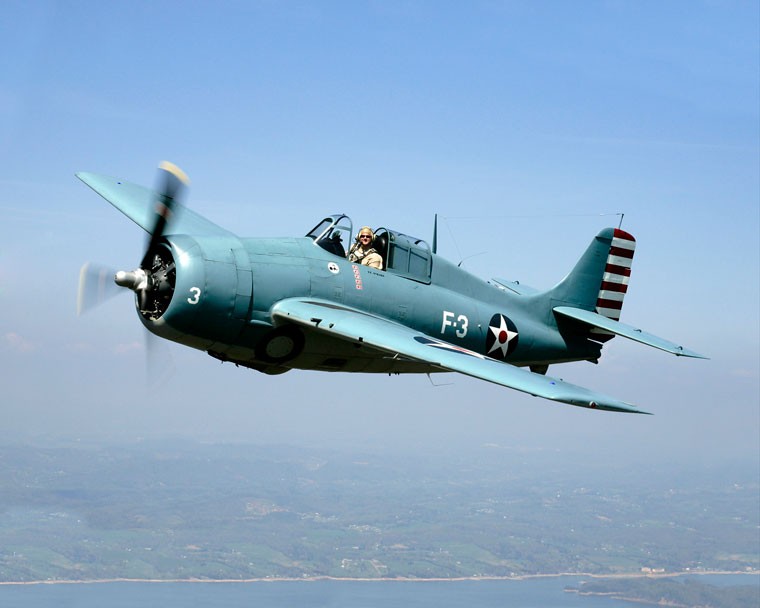  10. F4F Wildcat: Đây là loại  máy bay chiến đấu hoạt động trên tàu sân bay của Mỹ và Anh từ đầu năm 1940. Tốc độ nhanh, khả năng cơ động tốt là những điểm mạnh của máy bay này. Trong Chiến tranh Thế giới thứ 2 (CTTG 2), F4F đạt tỷ lệ tiêu diệt 5,9/1. Phi công kỳ cựu Eric M. "Winkle" Brown của Anh đánh giá, Wildcat là máy bay chiến đấu hải quân xuất sắc nhất đầu Thế chiến II.