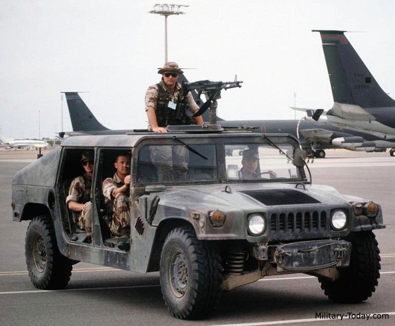 Humvee của Mỹ đứng đầu trong danh sách do Military Today bình chọn. Dòng  ô tô quân sự này được chế tạo vào năm 1983. Xe được chế tạo cho nhiệm vụ vận chuyển binh lính, trinh sát và làm khung gầm cho nhiều loại vũ khí khác. Ảnh: Military Today.