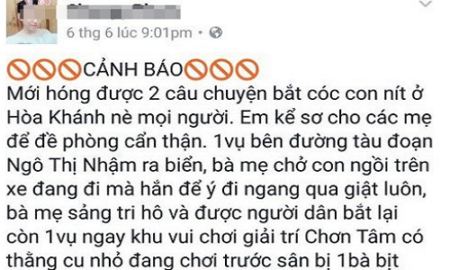 Xử phạt đối tượng phao tin bắt cóc trẻ em trên Facebook