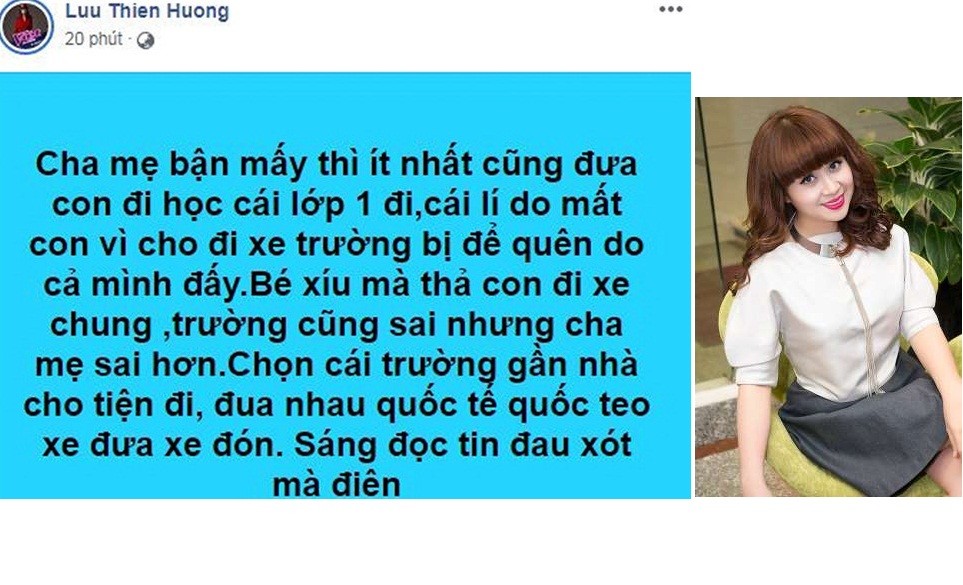 Showbiz từng không ít lần chứng kiến các sao Việt "vạ miệng" bị dư luận “ném đá“. Mới đây nhất, chỉ vì phát ngôn gây tranh cãi liên quan đến vụ việc bé lớp 1 bị bỏ quên trên xe trường Gateway tử vong,  Lưu Thiên Hương đã phải tạm thời khóa trang cá nhân vì bị chỉ trích gay gắt.