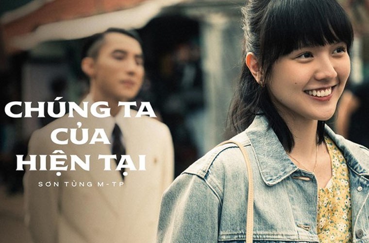 Trong MV “Chúng ta của hiện tại”,  Sơn Tùng và Hải Tú đã có những cảnh quay rất tình tứ.