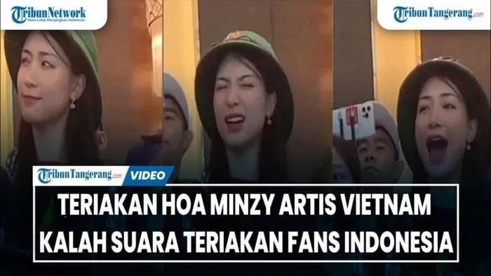 Mới đây, loạt hình ảnh  Hòa Minzy xuất hiện trên khán đài để cổ vũ đội tuyển Việt Nam thi đấu trong khuôn khổ SEA Games 32 tại Campuchia "nổi rần rần" trên truyền thông quốc tế. Ảnh chụp màn hình.